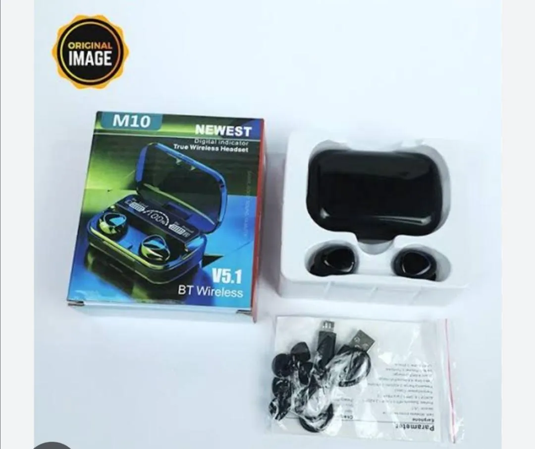 M10 Airpod Bluetooth Earbuds With Fast Charge & Durable ABS Plastic