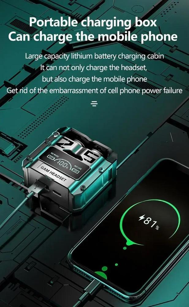 M25 Wireless Gaming Earbuds Black ABS Bluetooth 5.0 - Image 15