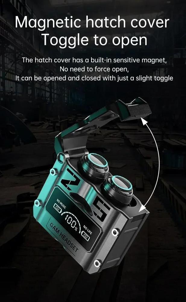 M25 Wireless Gaming Earbuds Black ABS Bluetooth 5.0 - Image 4