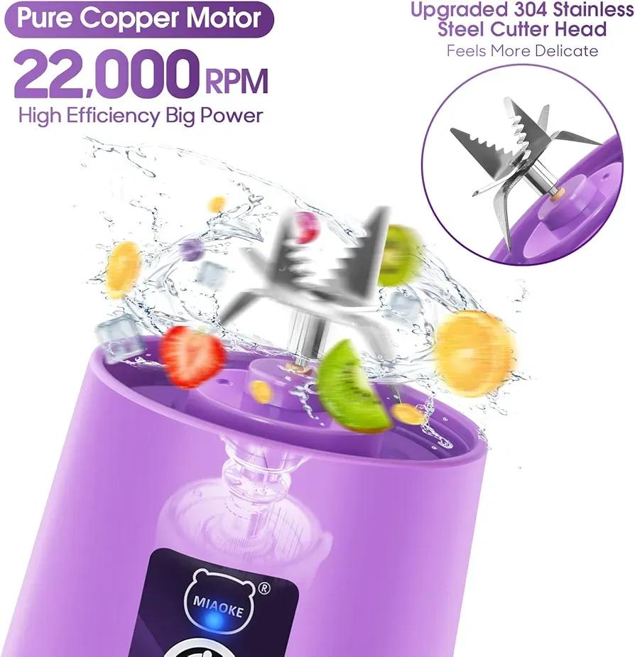 Purple Electric Juicer Blender For Home & Travel - Image 6