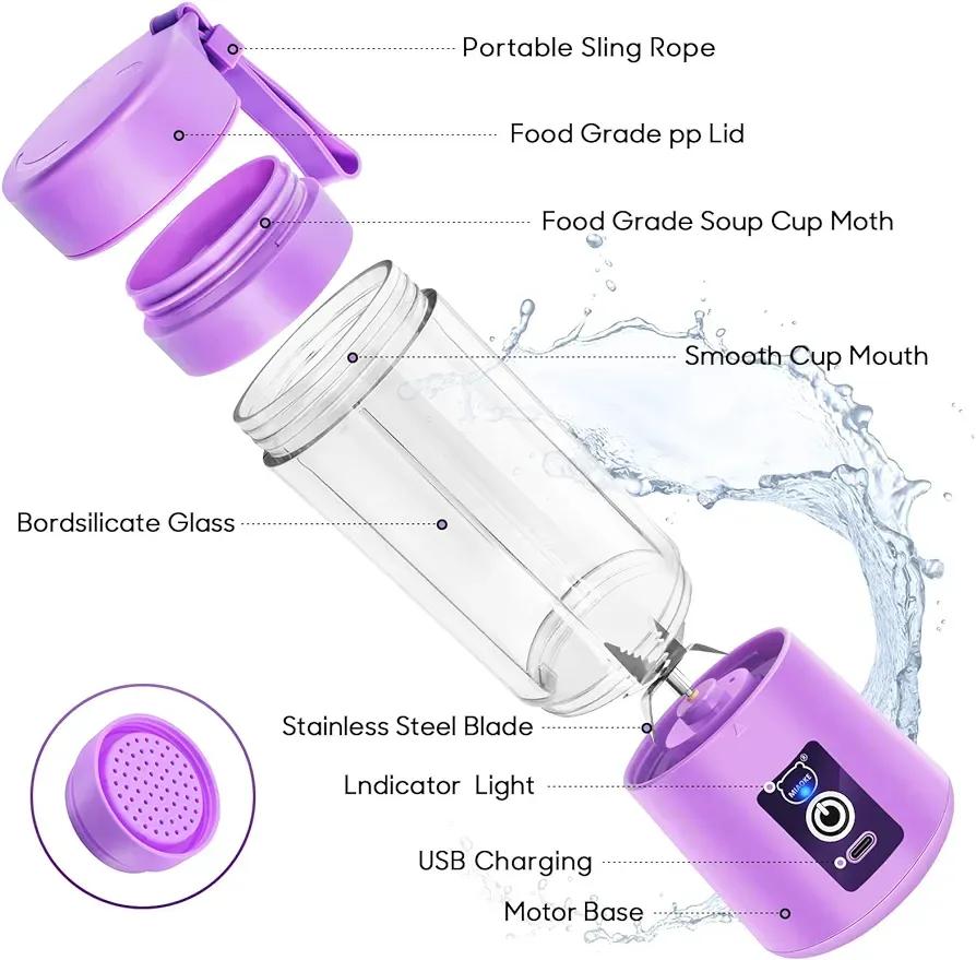 Purple Electric Juicer Blender For Home & Travel - Image 5