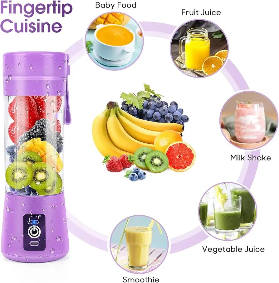 Purple Electric Juicer Blender For Home & Travel - Image 3