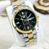 Automatic Men's Luxury Gold Black Dial Watch 37mm Stainless Steel
