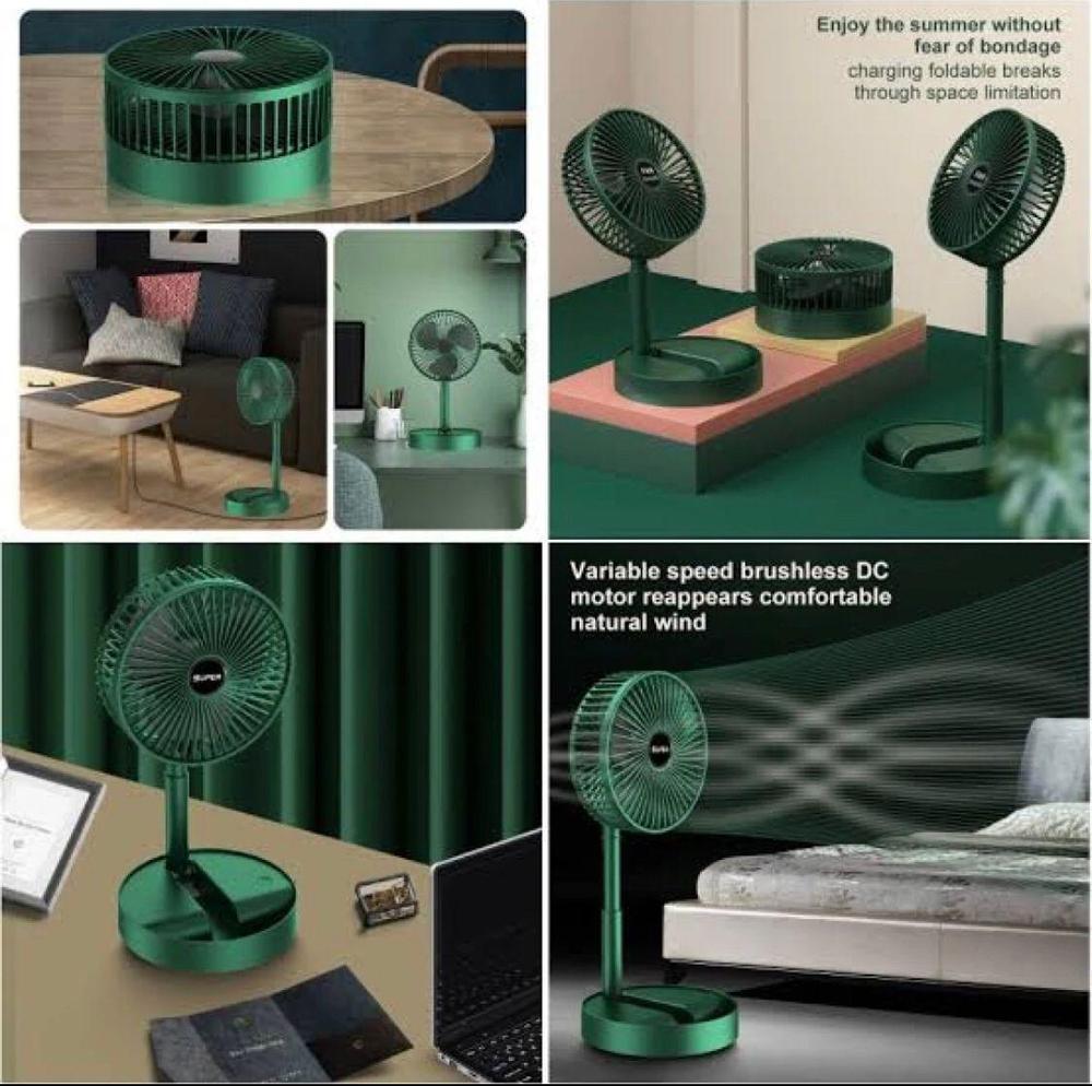 PORTABLE RECHARGEABLE FAN GREEN - Image 5