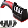 3-in-1 Knife Sharpener Stainless Steel Black Red