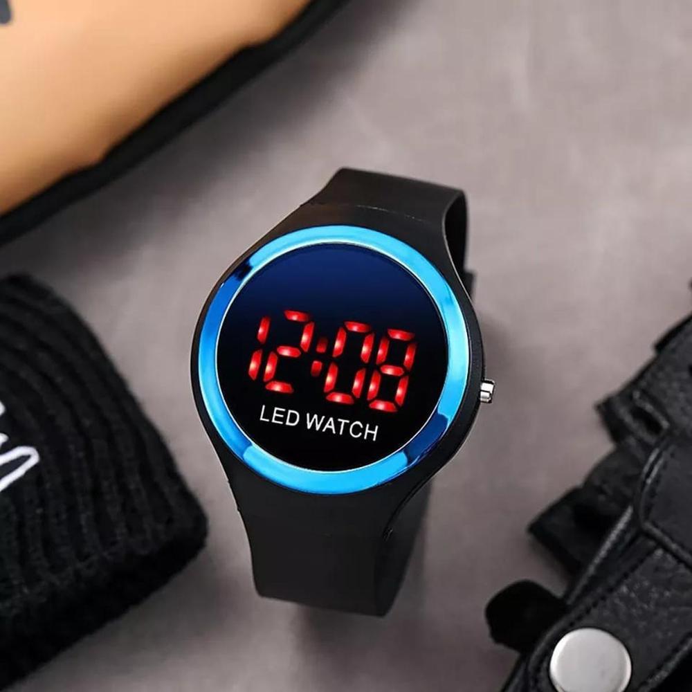 LED Watch For Boys Girls Black Silicone Casual Sports