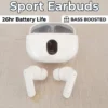 TWS Smart Sports Earbuds White Long Lasting Battery Fast Charge
