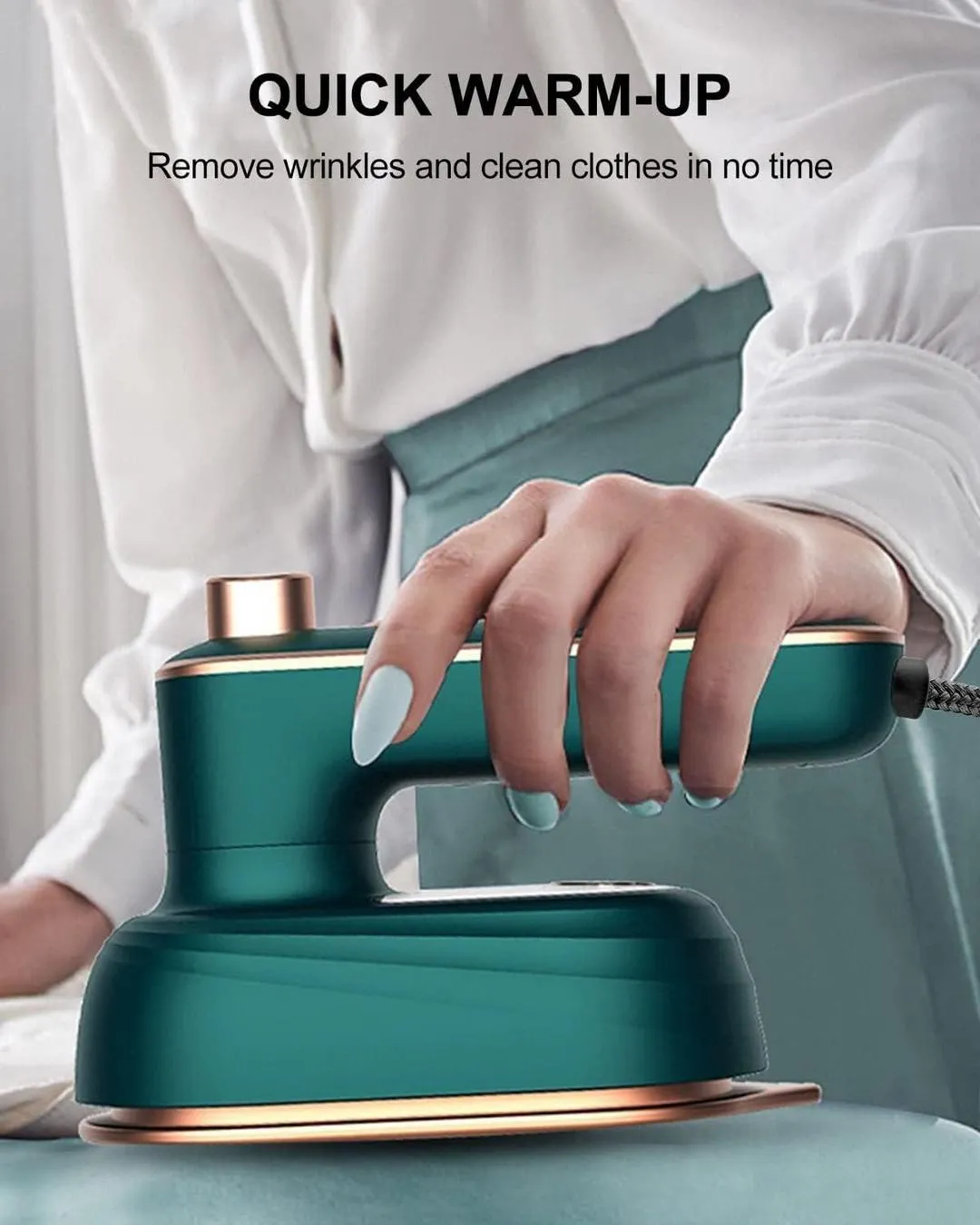 Green Steam Iron For Quick Wrinkles Remover