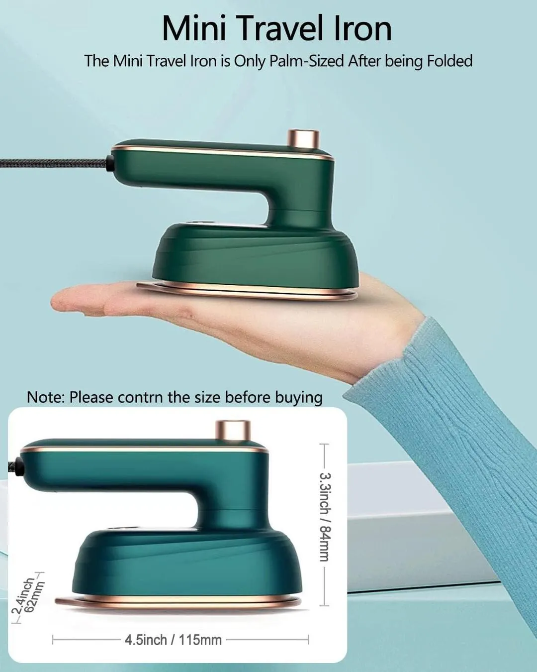 Green Steam Iron For Quick Wrinkles Remover - Image 8