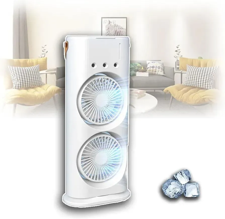 Portable USB Mini Fan White 360° Rotatable - Image 3