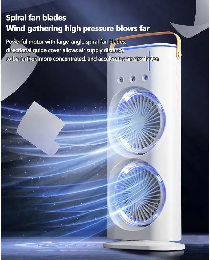 Portable USB Mini Fan White 360° Rotatable - Image 5