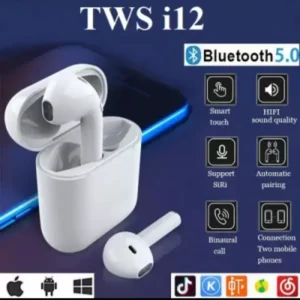 i12 TWS Wireless Earbuds | Bluetooth Earphones with Charging Case | Touch Control | HD Stereo Sound