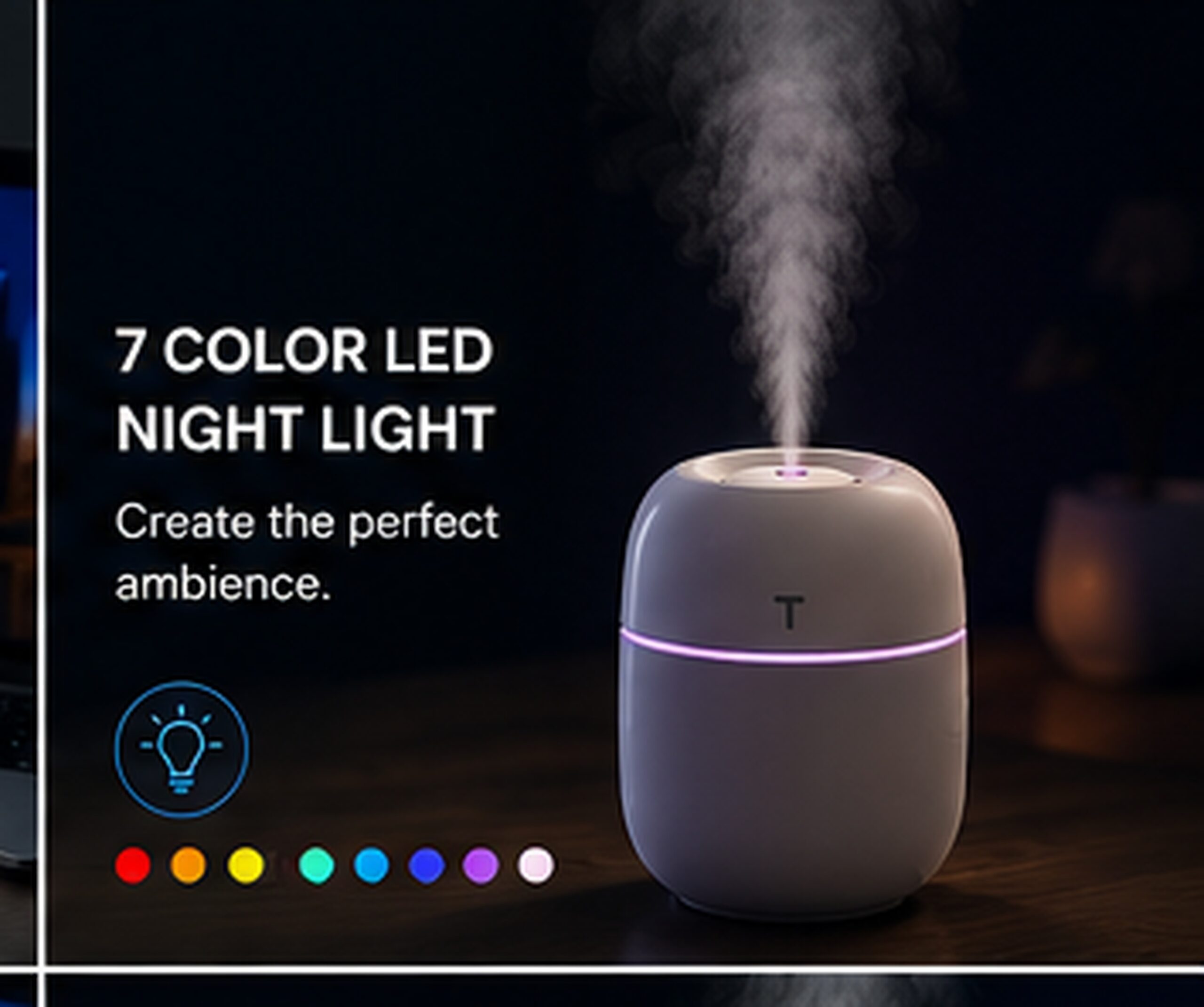 Air Humidifier ABS Plastic White - Image 3