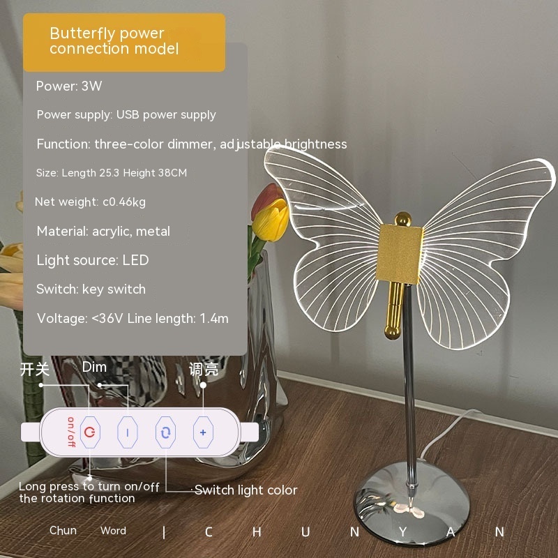 USB Night Light Bedside Table Ambience Light LED Crystal Decorative Table Lamp - Image 6