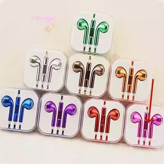 Color Plated Glossy Wired Earbuds - Image 2