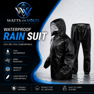 Waterproof Men's Rain Suit Black Full Body