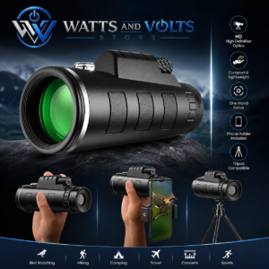Stylish Black Monocular for Birdwatching & Hiking