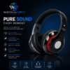 Black Bluetooth Headphones with Red Ring & Long Battery