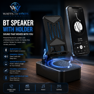 3-in-1 BT Speaker Phone Stand Black Foldable