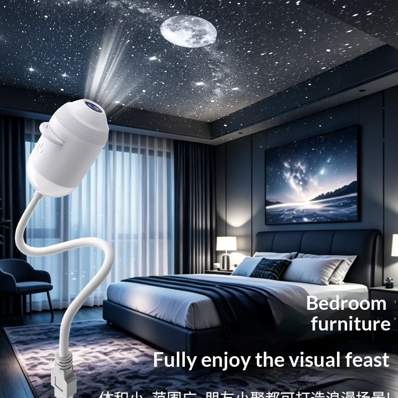 Starry Night Light Projector - Bedroom Ambiance Galaxy Star Projection Lamp for Romantic Ceiling Decor - Image 5