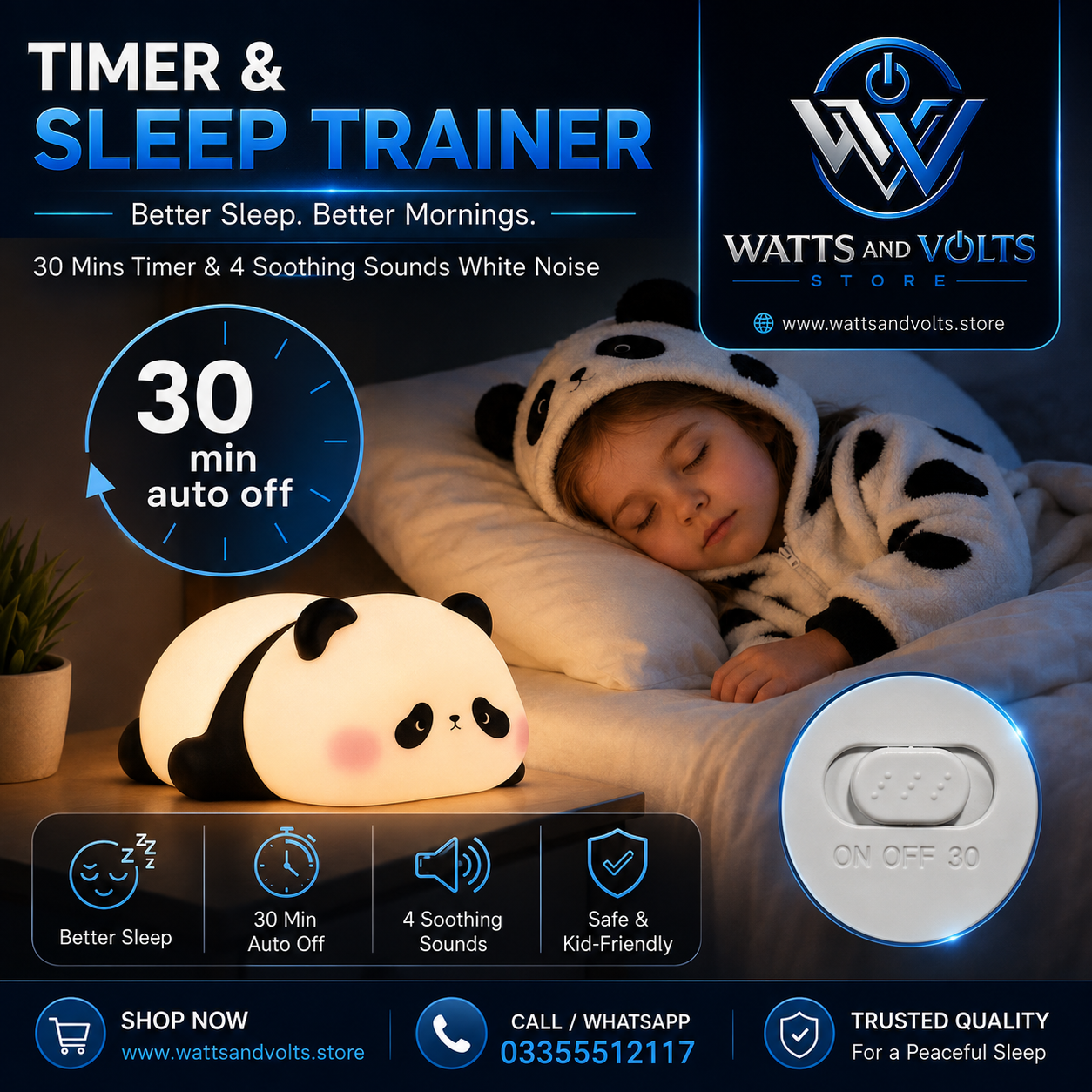 Rechargeable panda Table Lamp