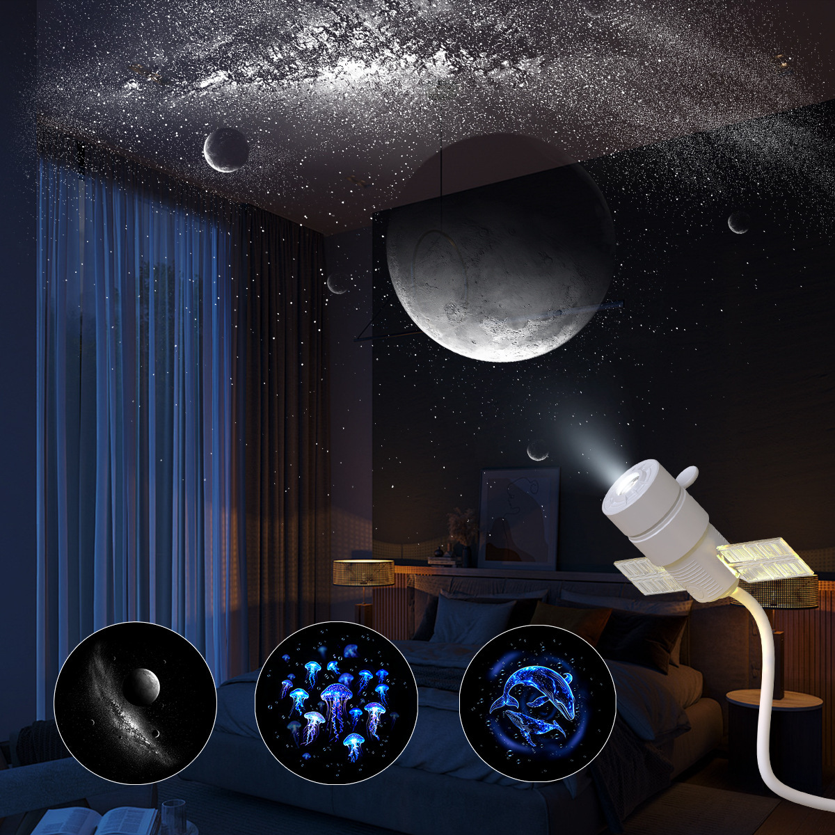 USB Projection Lamp Corporate Gift For Children Dual-mode Starry-sky Projector Night Light - Image 5